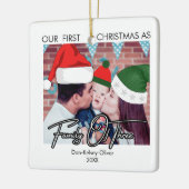 Baby's eerste Kerstmis familie van drie gewoonte Keramisch Ornament (Links)