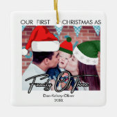 Baby's eerste Kerstmis familie van drie gewoonte Keramisch Ornament (Voorkant)