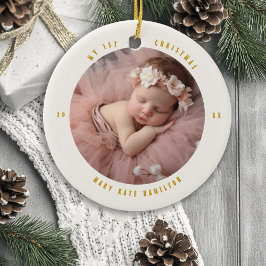 Baby's Eerste Kerstmis Foto Aandenken Keramisch Ornament