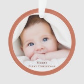 Baby's Eerste Kerstmis Foto Aandenken Ornament (voorkant)