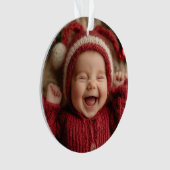 Baby's Eerste Kerstmis Foto Aandenken Ornament (voorkant)