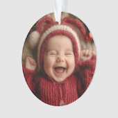 Baby's Eerste Kerstmis Foto Aandenken Ornament (voorkant)