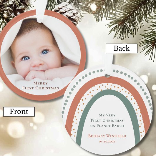 Baby's Eerste Kerstmis Foto Aandenken Ornament