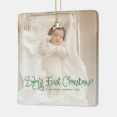 Baby's Eerste Kerstmis Foto Keramisch Ornament (Links)
