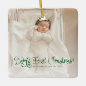 Baby's Eerste Kerstmis Foto Keramisch Ornament (Voorkant)