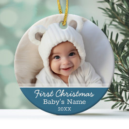 Babys Eerste Kerstmis - Foto Keramisch Ornament