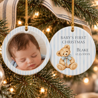 Baby's Eerste Kerstmis Foto Keramisch Ornament