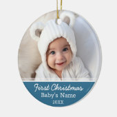 Babys Eerste Kerstmis - Foto Keramisch Ornament (Links)