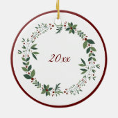 Babys Eerste Kerstmis Foto krans Kerstmis Keramisch Ornament (Achterkant)