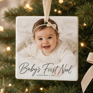 Baby's Eerste Kerstmis Foto Naam Eerste Kerstmis Keramisch Ornament
