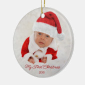 Baby's Eerste Kerstmis Foto Ornament (Links)