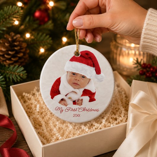 Baby's Eerste Kerstmis Foto Ornament