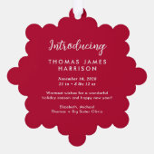 Babys Eerste Kerstmis Foto Rode Vakantie Ornament Kaart (Achterkant)