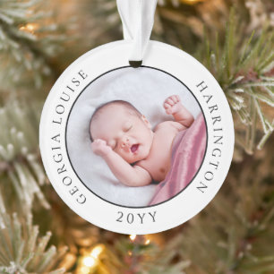 Baby's Eerste Kerstmis Geboorte Statistieken Foto Ornament