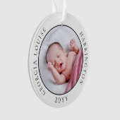 Baby's Eerste Kerstmis Geboorte Statistieken Foto  Ornament (voorkant)