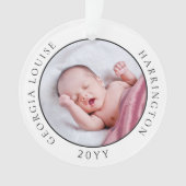 Baby's Eerste Kerstmis Geboorte Statistieken Foto  Ornament (voorkant)