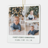 Baby's Eerste Kerstmis Geboorte Stats Fotogalerij Keramisch Ornament (Links)