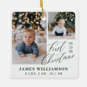Baby's Eerste Kerstmis Geboorte Stats Fotogalerij Keramisch Ornament (Voorkant)