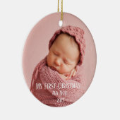 Baby's Eerste Kerstmis Geboorte Stats Kerstboom Keramisch Ornament (Rechts)
