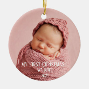 Baby's Eerste Kerstmis Geboorte Stats Kerstboom Keramisch Ornament