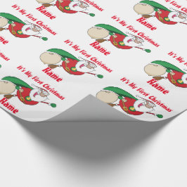 Babys Eerste Kerstmis genaamd Giftwrap SuperSanta Cadeaupapier