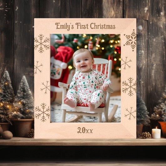 Baby's Eerste Kerstmis Gepersonaliseerd Gegraveerde Lijstjes