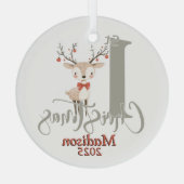 Baby's Eerste Kerstmis Gepersonaliseerd Glas Ornament (Achterkant)