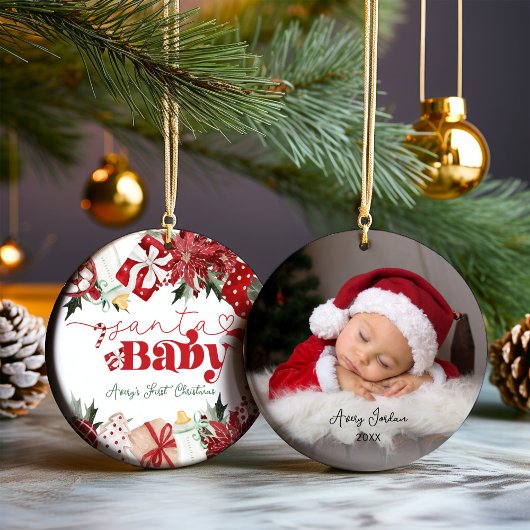Baby's Eerste Kerstmis Gepersonaliseerd Keramisch Ornament