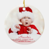 Baby's Eerste Kerstmis Gepersonaliseerd Keramisch Ornament (Achterkant)