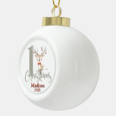 Baby's Eerste Kerstmis Gepersonaliseerd Keramische Bal Ornament (Rechts)