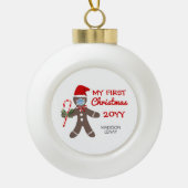 Baby's Eerste Kerstmis Gepersonaliseerd Keramische Bal Ornament (Voorkant)
