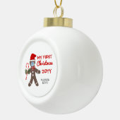 Baby's Eerste Kerstmis Gepersonaliseerd Keramische Bal Ornament (Rechts)