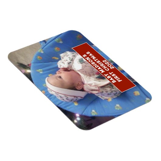 Baby's Eerste Kerstmis Gepersonaliseerd Magneet (Rechterzijde)