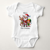 Baby's Eerste Kerstmis Gepersonaliseerd Romper (Voorkant)