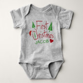 Baby's Eerste Kerstmis Gepersonaliseerd Romper (Voorkant)
