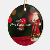 Baby's Eerste Kerstmis Gepersonaliseerde kerstkers Keramisch Ornament (Links)