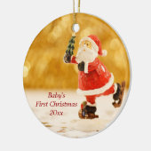 Baby's Eerste Kerstmis Gepersonaliseerde kerstkers Keramisch Ornament (Links)