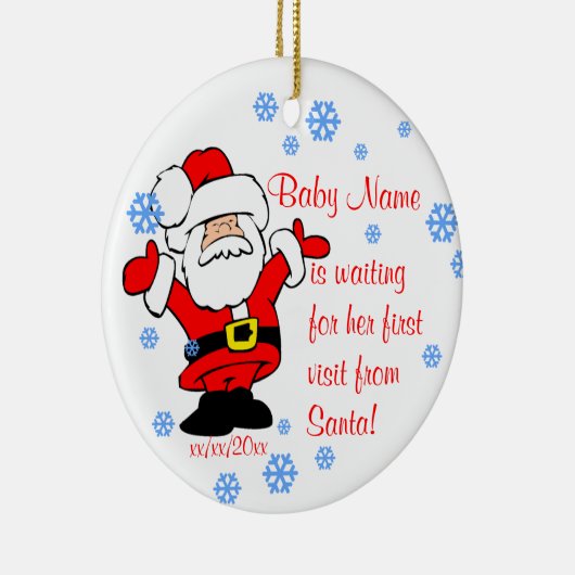 Baby's Eerste Kerstmis Gepersonaliseerde versierin Keramisch Ornament (Rechts)