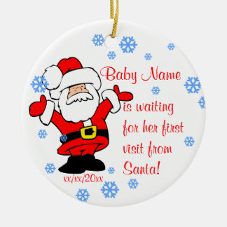 Baby's Eerste Kerstmis Gepersonaliseerde versierin Keramisch Ornament