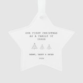 Baby's Eerste Kerstmis/Gezin Van 3 Ster Ornament (voorkant)