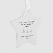 Baby's Eerste Kerstmis/Gezin Van 3 Ster Ornament (voorkant)
