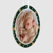Baby's Eerste Kerstmis Groene Wrath Modern Elegant Ornament (voorkant)