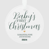 Baby's Eerste Kerstmis Groene Wrath Modern Elegant Ornament (achterkant)