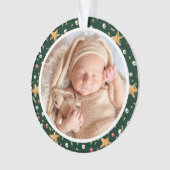 Baby's Eerste Kerstmis Groene Wrath Modern Elegant Ornament (voorkant)