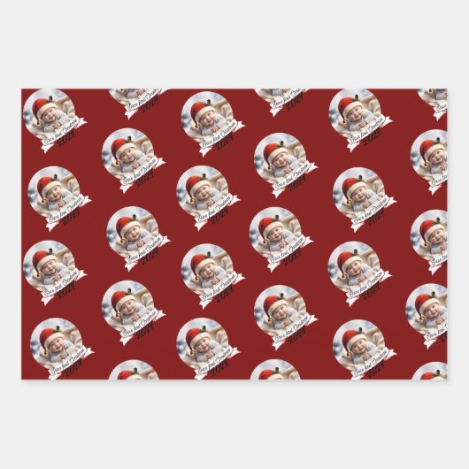 Baby's eerste Kerstmis Inpakpapier Vel (Voorkant 3)