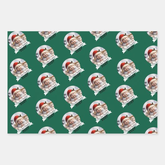 Baby's eerste Kerstmis Inpakpapier Vel (Voorkant 2)