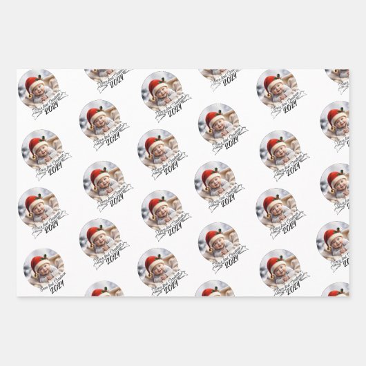 Baby's eerste Kerstmis Inpakpapier Vel (Voorkant)