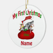 Babys Eerste Kerstmis Kat, speciaal gepersonalisee Keramisch Ornament (Links)