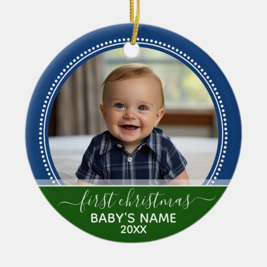 Babys Eerste Kerstmis Keramisch Ornament (Voorkant)