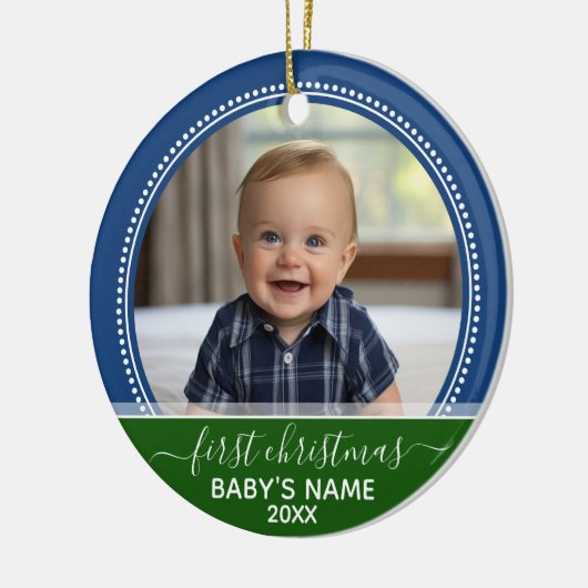 Babys Eerste Kerstmis Keramisch Ornament (Links)